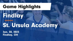 Findlay  vs St. Ursula Academy  Game Highlights - Jan. 30, 2023