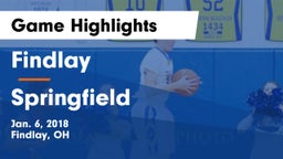 Findlay  vs Springfield Game Highlights - Jan. 6, 2018