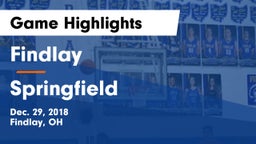 Findlay  vs Springfield Game Highlights - Dec. 29, 2018