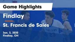 Findlay  vs St. Francis de Sales  Game Highlights - Jan. 3, 2020