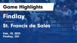 Findlay  vs St. Francis de Sales  Game Highlights - Feb. 10, 2023