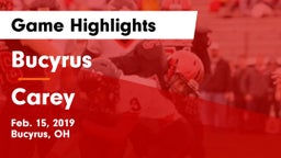 Bucyrus  vs Carey  Game Highlights - Feb. 15, 2019