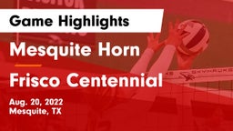 Mesquite Horn  vs Frisco Centennial Game Highlights - Aug. 20, 2022