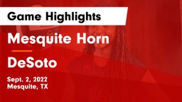 Mesquite Horn  vs DeSoto  Game Highlights - Sept. 2, 2022