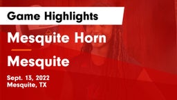 Mesquite Horn  vs Mesquite  Game Highlights - Sept. 13, 2022