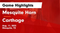 Mesquite Horn  vs Carthage  Game Highlights - Aug. 11, 2023