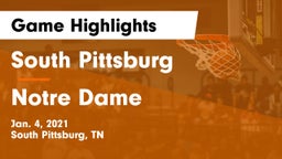 South Pittsburg  vs Notre Dame Game Highlights - Jan. 4, 2021