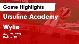 Ursuline Academy  vs Wylie  Game Highlights - Aug. 20, 2022