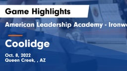 American Leadership Academy - Ironwood vs Coolidge  Game Highlights - Oct. 8, 2022