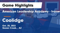 American Leadership Academy - Ironwood vs Coolidge  Game Highlights - Oct. 20, 2022