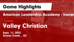 American Leadership Academy - Ironwood vs Valley Christian  Game Highlights - Sept. 11, 2023