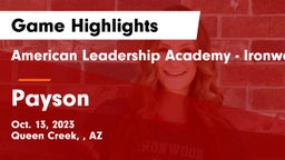 American Leadership Academy - Ironwood vs Payson  Game Highlights - Oct. 13, 2023