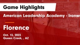 American Leadership Academy - Ironwood vs Florence  Game Highlights - Oct. 13, 2023