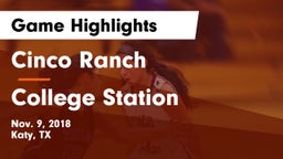 Cinco Ranch  vs College Station  Game Highlights - Nov. 9, 2018