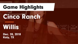 Cinco Ranch  vs Willis  Game Highlights - Dec. 28, 2018