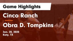 Cinco Ranch  vs Obra D. Tompkins  Game Highlights - Jan. 28, 2020