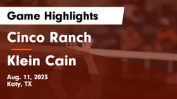 Cinco Ranch  vs Klein Cain  Game Highlights - Aug. 11, 2023