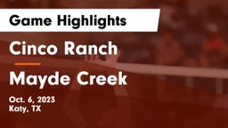 Cinco Ranch  vs Mayde Creek  Game Highlights - Oct. 6, 2023