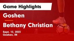 Goshen  vs Bethany Christian  Game Highlights - Sept. 12, 2023