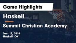 Haskell  vs Summit Christian Academy  Game Highlights - Jan. 18, 2018