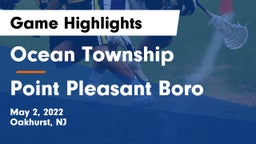 Ocean Township  vs Point Pleasant Boro  Game Highlights - May 2, 2022