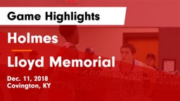 Holmes  vs Lloyd Memorial  Game Highlights - Dec. 11, 2018