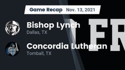 Recap: Bishop Lynch  vs. Concordia Lutheran  2021