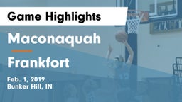 Maconaquah  vs Frankfort  Game Highlights - Feb. 1, 2019