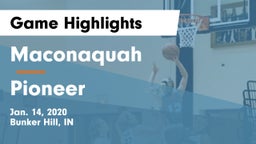Maconaquah  vs Pioneer  Game Highlights - Jan. 14, 2020