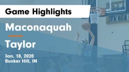 Maconaquah  vs Taylor  Game Highlights - Jan. 18, 2020