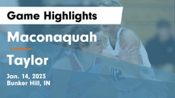 Maconaquah  vs Taylor  Game Highlights - Jan. 14, 2023