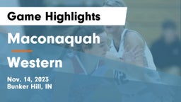 Maconaquah  vs Western  Game Highlights - Nov. 14, 2023