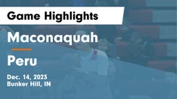 Maconaquah  vs Peru  Game Highlights - Dec. 14, 2023