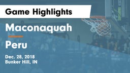 Maconaquah  vs Peru  Game Highlights - Dec. 28, 2018