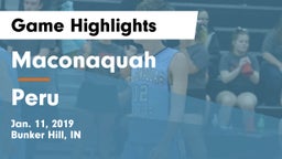 Maconaquah  vs Peru  Game Highlights - Jan. 11, 2019