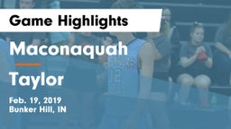 Maconaquah  vs Taylor  Game Highlights - Feb. 19, 2019