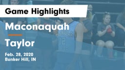 Maconaquah  vs Taylor  Game Highlights - Feb. 28, 2020