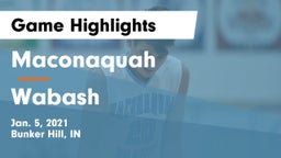 Maconaquah  vs Wabash Game Highlights - Jan. 5, 2021