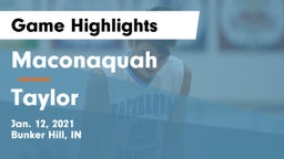 Maconaquah  vs Taylor Game Highlights - Jan. 12, 2021