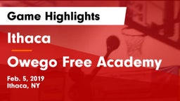 Ithaca  vs Owego Free Academy  Game Highlights - Feb. 5, 2019