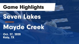 Seven Lakes  vs Mayde Creek  Game Highlights - Oct. 27, 2020