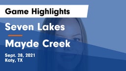 Seven Lakes  vs Mayde Creek  Game Highlights - Sept. 28, 2021