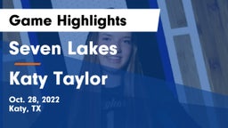 Seven Lakes  vs Katy Taylor Game Highlights - Oct. 28, 2022