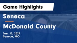 Seneca  vs McDonald County  Game Highlights - Jan. 12, 2024