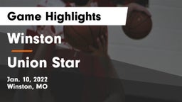 Winston  vs Union Star  Game Highlights - Jan. 10, 2022