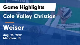 Cole Valley Christian  vs Weiser  Game Highlights - Aug. 25, 2022