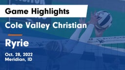 Cole Valley Christian  vs Ryrie  Game Highlights - Oct. 28, 2022