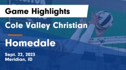 Cole Valley Christian  vs Homedale  Game Highlights - Sept. 22, 2023