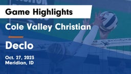 Cole Valley Christian  vs Declo  Game Highlights - Oct. 27, 2023