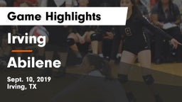 Irving  vs Abilene  Game Highlights - Sept. 10, 2019